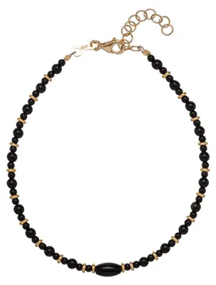 Immagine prodotto di Bracciale placcato oro con agata nera AL4277-Oro