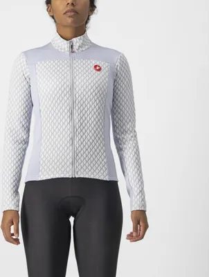 Produktbild von CASTELLI Langarm Fahrradtrikot für den Winter - SFIDA 2 W - Grau/Weiß S