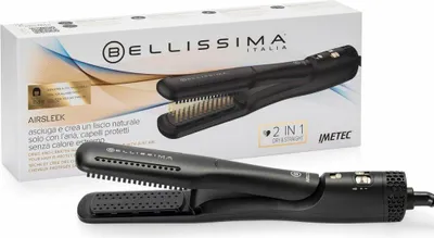 Produktbild von Bellissima Airsleek, Glätteisen, Warm, Schwarz, Gold, Keramisches Keratin, 2 m, 640 W
