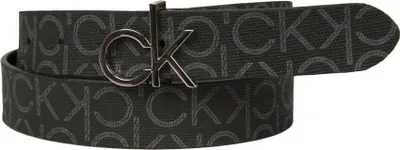 Immagine prodotto di Cintura donna CK CALVIN KLEIN logata articolo K60K607334 CK LOGO BELT 3MM MONO, taglia 90 * cm.105+fibbia cm.2,5 - totale cm.107,5, Cotone 70%,Poliuretano 30%