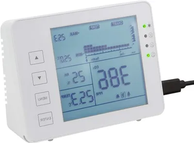 Productafbeelding van CO2 Meter - Luchtkwaliteit Sensor - Gezond Binnenklimaat - Stoplicht Indicatie - 5000 ppm - Wit