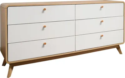 Produktbild von Caitlin | Kommode 3+3 Schubladen EicheWeiß