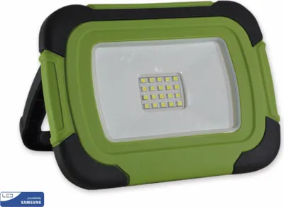 Obrázok produktu pre LED reflektor V-TAC VT-11-R, 10 W, 700 lm, 6400 K, batériová prevádzka, zelená/čierna