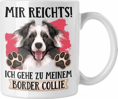 Produktbild von Trendation - Border Collies Besitzer Tasse Geschenk Lustiger Spruch Geschenkidee Mir Reichts Ich Geh Zu Meinem Border Collies (Weiß)