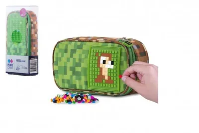 Immagine prodotto di Astuccio ovale per studenti Pixie Crew Minecraft senza imbottitura in tessuto con pannello spesso + pixel 11x23
