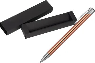 Produktbild von Kugelschreiber aus Metall / mit Pappetui / Farbe: roségold
