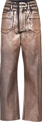 Produktbild von G-Star Damen Tedie Ultra High Straight Turn Up Ankle Selvedge Jeans Copper Metallic W30/L32