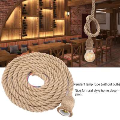 Obrázek produktu pro 3m E27 Vintage konopí lano stropní světlo základna závěsná lampa žárovka držák 85-265V