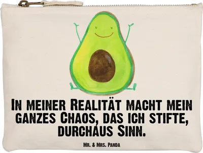 Produktbild von Mr. & Mrs. Panda Etui Avocado Glücklich Grösse XL Große - Weiß - Geschenk, Chaos, Schlampermäppchen, Frucht, Gesund, kosmetiktäschchen, Mäppchen, Kulturbeutel