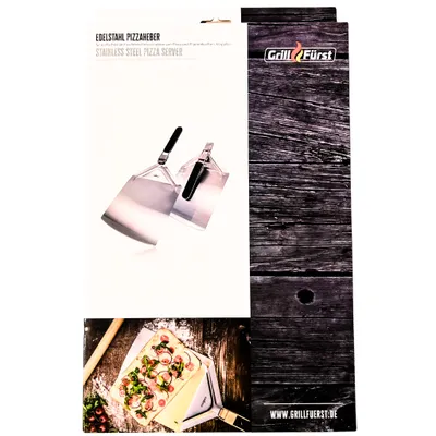 Productafbeelding van Grillfürst pizzaschep van roestvrij staal, inklapbaar – pizzaschep voor brood, flammkuchen, schepoppervlak 24 × 25 cm