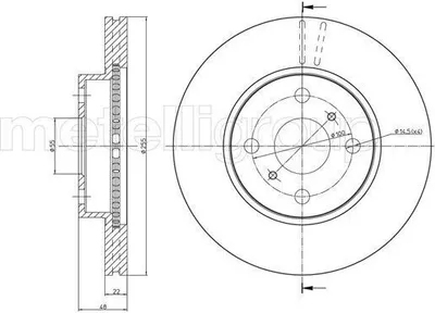 Produktbild von 2x METELLI Bremsscheibe 23-0439 für TOYOTA COROLLA Compact (_E11_) 48 0mm