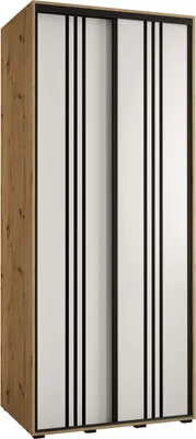 Produktbild von MEBLE KRYSPOL Davos 6 Schrank, zwei Türen - 235,2x120x60 cm - Artisan Weiß Schwarz