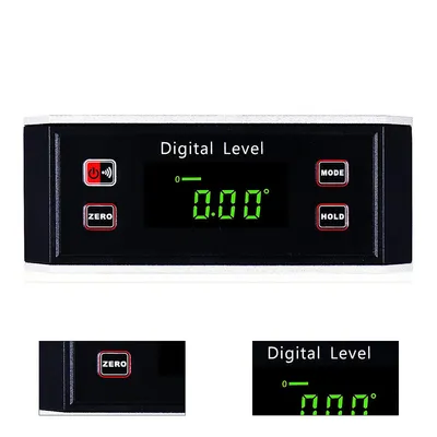 Produktbild von Digitaler Winkelmesser Neigungsmesser 3in1 Wasserwaage LCD 0,05° Genauigkeit Magnetfuß IP65 für Bau Handwerk Werkstatt