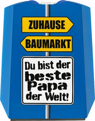 Produktbild von Der beste Papa der Welt Parkscheibe mit Spruch Zuhause und im Baumarkt