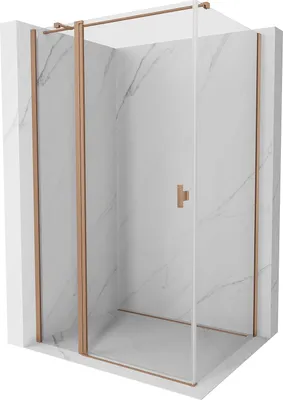Produktbild von Mexen Mist T Duschkabine Schwenktür 90 x 70 cm, transparent, gebürstetes Kupfer - 8A4T-090-070-65-00