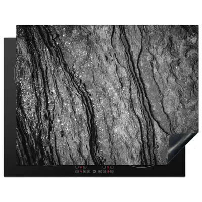 Produktbild von KitchenYeah© Herdabdeckplatte Granit - Stein - Schwarz - Weiß , 77x59cm, Küche Deko, Glaskeramikkochfeld Herdabdeckung, Abdeckplatte fùr Kochfeld