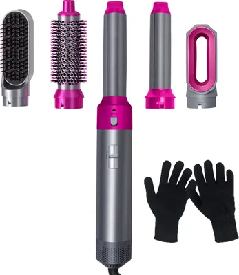 Produktbild von AIORBER Fünf-in-Eins multifunktionale Heißluftbürste, verschiedene Aufsätze, automatischer Lockenstab, Fönbürste, Glättungsbürste, Haartrockner, lila