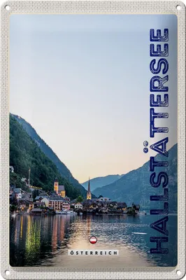 Produktbild von Blechschild Reise 20x30cm Blick auf Hallstättersee Österreich