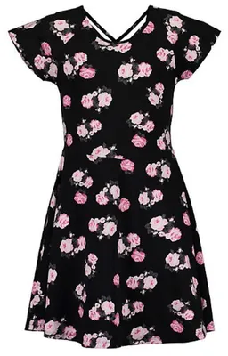 Produktbild von Blue Seven schwarzes Kleid mit Rosen 164