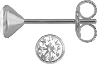 Produktbild von Kelchohrstecker Ohrringe 925 Sterling Silber mit Zirkonia in transparent 2-5mm Größe - 4 mm