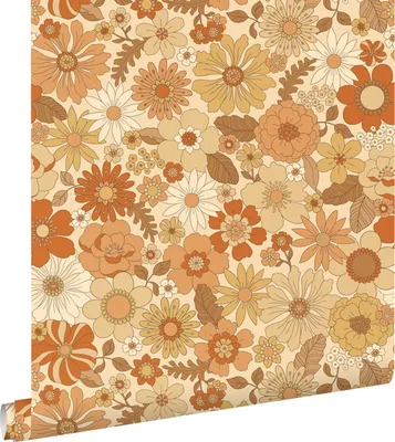 Produktbild von ESTAhome Tapete Retro Blumen Orange 53 cm x 10.05 m