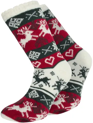 Produktbild von normani Strick-Kuschelsocken mit Norwegermotiv und ABS