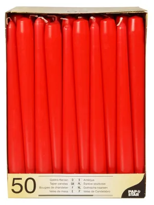 Immagine prodotto di Set di 50 portacandele, diametro 2,2 cm, altezza 25 cm, colore rosso