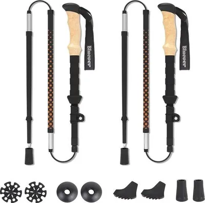 Produktbild von Famanu Teleskopische Falt-Wanderstöcke - Verstellbar von 115 bis 135 cm