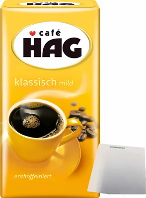 Produktbild von Cafe HAG Klassisch Mild (500g Packung) + usy Block