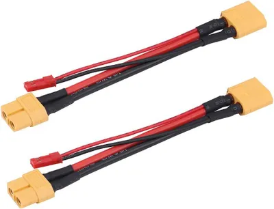 Obrázok produktu pre Sada 2 ks káblových adaptérov XT60: 14 AWG samec a samica s 22 AWG JST samcom - ideálne príslušenstvo pre RC modely