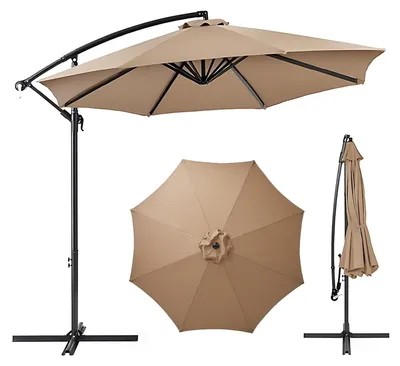 Productafbeelding van Beschermhoes waterdicht - Parasolhoes 3 meter - UV-bescherming - Kleurvast en bestand tegen verbleken - Polyester - Geschikt voor 6 steunen - Parasol