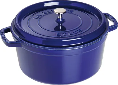Produktbild von ZWILLING STAUB LA COCOTTE, Auflaufform, Rund, Eisenguss, Keramik, Gas, Halogen, Induktion, Versiegelte Platte, Blau, dark-blue