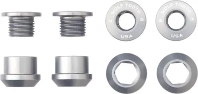 Zdjęcie produktu dla Zestaw śrub do tarczy Wolf Tooth 4 sztuki srebrne 6 mm srebrne 6 mm