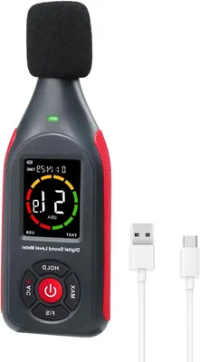 Productafbeelding van Decibel Meter - Geluidsmeter - Geluidsmeting - 31.000 Data Registratie - 30-130dB - Zwart