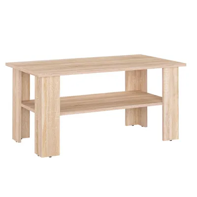 Produktbild von KOMTO Couchtisch Vienna Wohnzimmertisch Modern Couchtisch Holz Tisch Wohnzimmer Coffee Table Beistelltisch Sofatisch Kaffeetisch 90x50x43 cm Sonoma