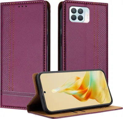 Produktbild von Handyhülle für OPPO A93 4G Leder Flip Klappbare Schutzhülle mit Standfunktion Lila