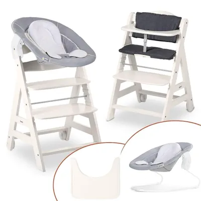 Productafbeelding van Hoge Kinderstoel Beta+ Newborn Set - Met 2-in-1 Bevestiging en Witte Kleur