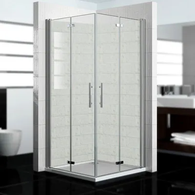 Produktbild von dedeco Eck-Duschrückwände Aluminium wasserfest Motiv: Fliesen V5, 2 x 100x210x0,3cm, Fliesenersatz fugenlos Wandverkleidung Wandpaneele,  Germany