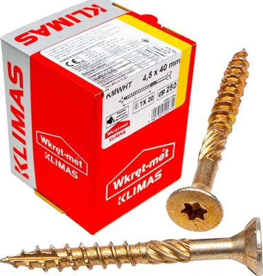 Produktbild von Holzbauschrauben KMWHT 4,5x40 mm Senkkopf Torx Zimmererschrauben 250 Stück