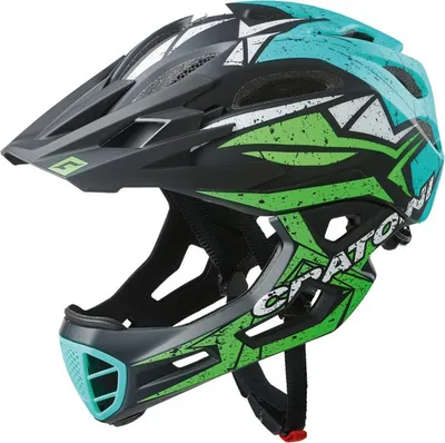 Produktbild von Cratoni C-Maniac Pro Helm integral schwarz-lime-türkis matt größe L-XL (58-61 cm) 112618F3