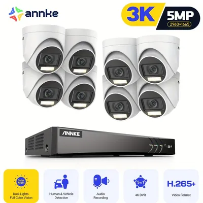 Immagine prodotto di Sistema di sicurezza 4K - Kit di telecamere PoE da 8 megapixel con 4 telecamere e zoom ottico