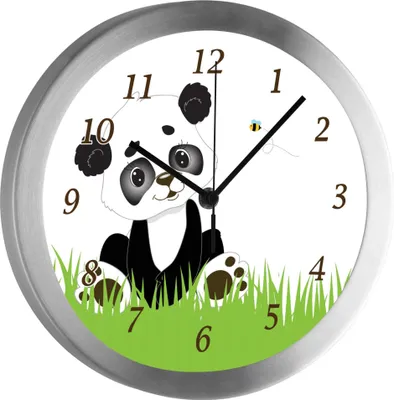 Produktbild von Funkuhr, Kinder Wanduhr, Kinderuhr, Kinderzimmer  Panda Bär