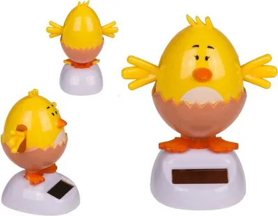 Produktbild von Solar Küken Ente Wackelfigur Solarfigur, Wackelkopffigur Bauernhof Haustier