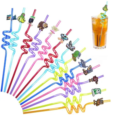 13 bunte Kinderstrohhalme, wiederverwendbar, 25 cm, für Partys