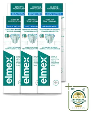 Produktbild von 6 x Elmex Sensitive Professional Gentle Whitening Tandpasta 75 ml - Vorratspackung - 6 Stücke