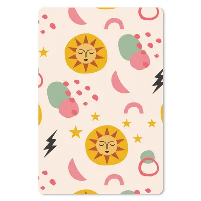 Produktbild von MuchoWow® Mauspad Mousepad Sonne - Mond - Sterne - Muster 18x27 cm - Mousepads - Maus Mat - Pad - Mausunterlage