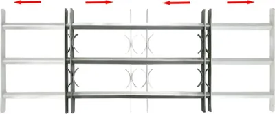 Zdjęcie produktu dla vidaXL Regulowana krata okienna z 3 poprzeczkami 500-650 mm