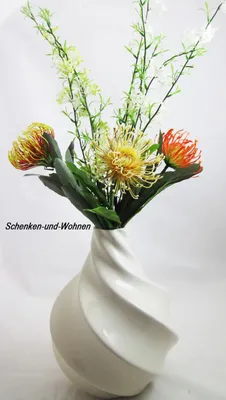 Produktbild von Keramik - Vase, gedrehte Form Creme glasiert ca. 35 x 26 cm (H/B)