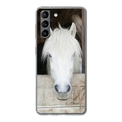 Produktbild von MuchoWow® Handyhülle Schutzhülle Hülle für Samsung Galaxy S21 Pferde - Pferdestall - Regale Silikon Softcase Handy Hülle - Softcase