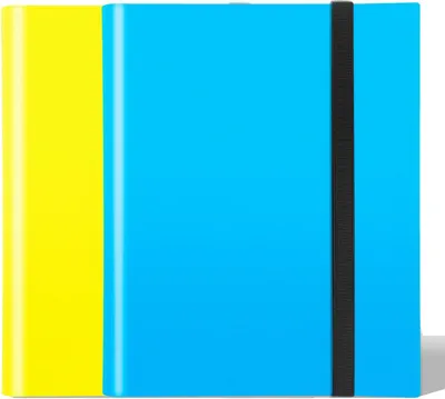 Produktbild von Sammelkartenalbum - 2 Stück - 432 Fächer - 24 Seiten - Vmax/EX/Fußball/Basketball/MTG-Karten - gelb/blau